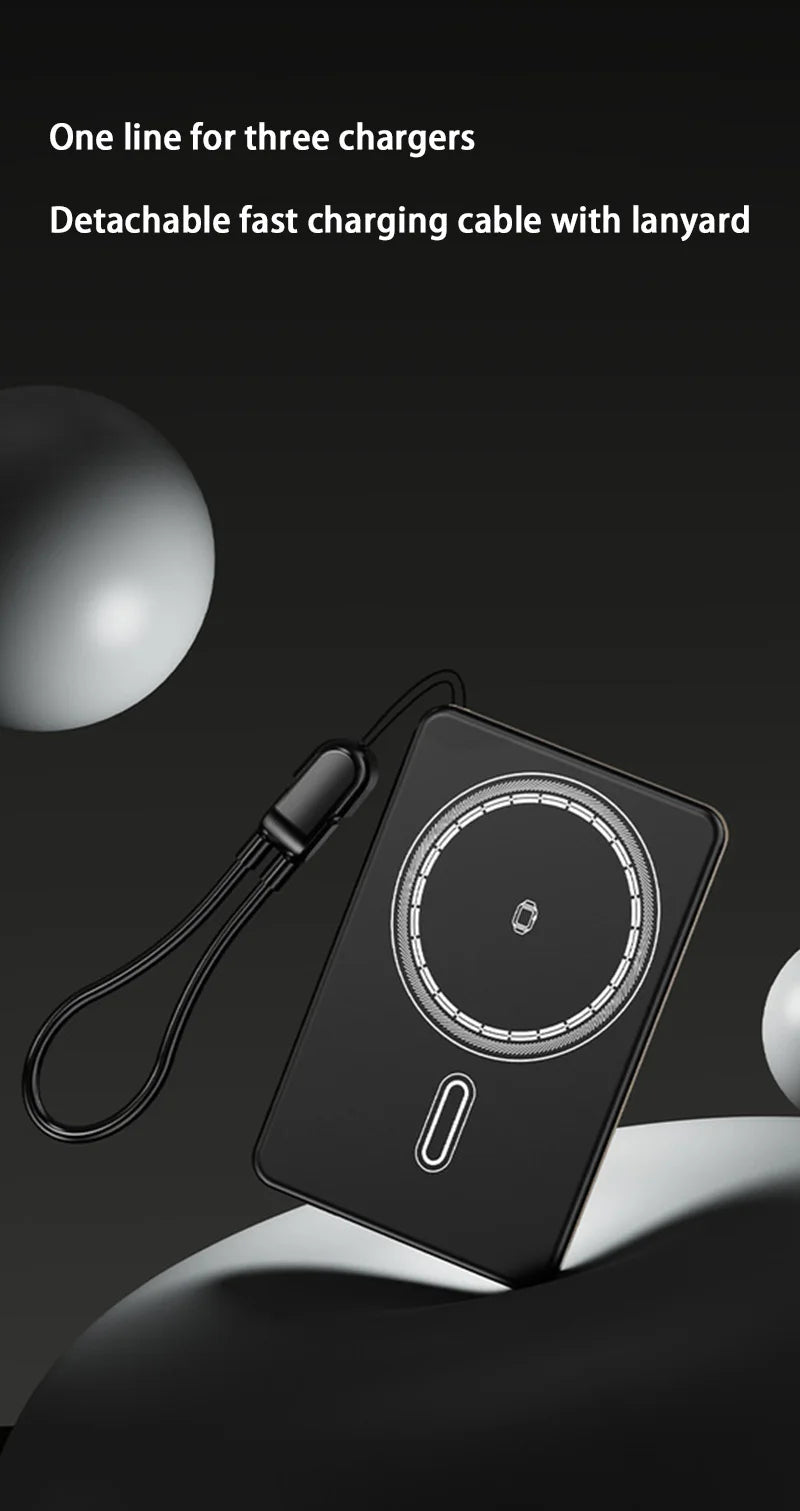 Xiaomi 500000mAh Magnetic Power Bank Portable Wireless PD22.5W Fast Charging External Battery for Magsafe For iPhone Samsung Red Magic