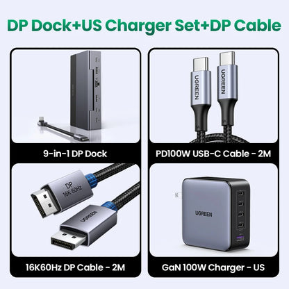 UGREEN Steam Deck Docking Station 10Gbps USB-C to 4K120Hz DisplayPort Gigabit RJ45 PD100W TF/SD for PC iPad Rog Ally/X Legion Go Setup Lord