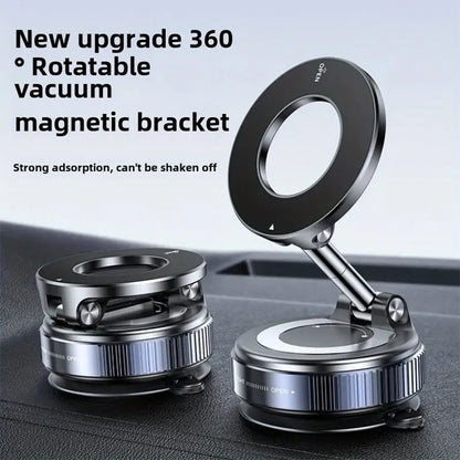 Upgraded Aluminum Alloy Vacuum Magnetic Car Phone Holder with 360° Rotation & Foldable Design Strong Magnetic Absorption Setup Lord