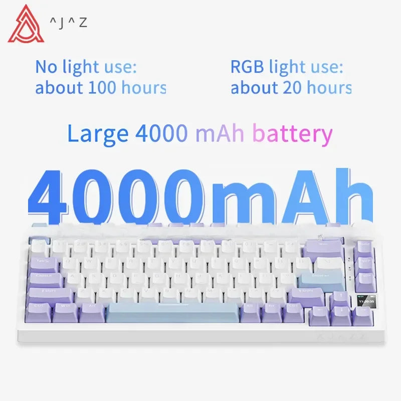 AJAZZ AK820 / AK820Pro Gaming Mechanical Keyboard 75% 82 Keys Wired Single Mode/Bluetooth Wireless Gamer Keyboard for Laptop PC Red Magic