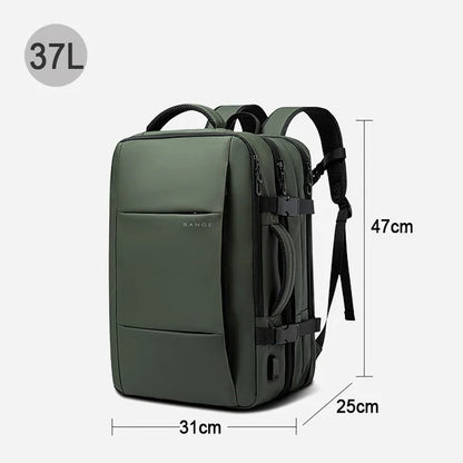BANGE Aesthetic Men Business Backpack School Expandable USB Bag, Large Capacity 17.3 Laptop Waterproof Fashion Travel Backpack Red Magic