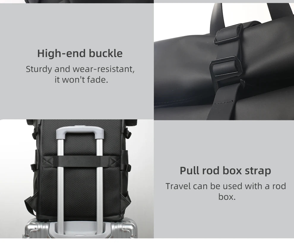 HK Expandable Travel Backpack Men Large Capacity Waterproof 15.6” Laptop Bag Hiking Rucksack Cycling Daypack Bag with USB Port Red Magic