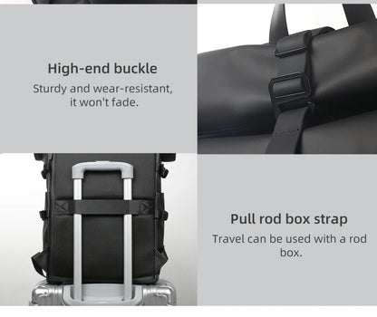 HK Expandable Travel Backpack Men Large Capacity Waterproof 15.6” Laptop Bag Hiking Rucksack Cycling Daypack Bag with USB Port Red Magic