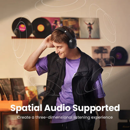 UGREEN Max5c Wireless Bluetooth Headphones ANC 43dB Active Noise Cancellation Hi-Res LDAC 75H Spatial Audio Earphones Headset Setup Lord