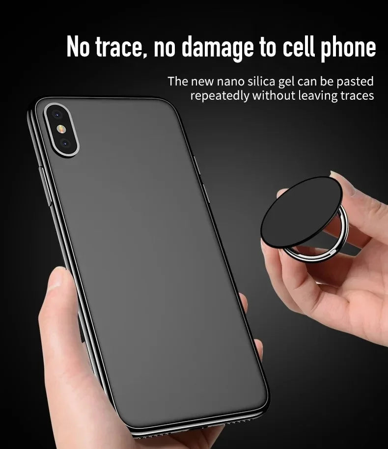 Finger Ring Holder Stand Grip 360 Rotating For Mobile Phone Car Magnetic Mount Phone Back Sticker Pad Unniversal Bracket Red Magic