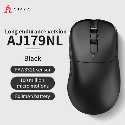 AJAZZ AJ179 PRO PAW3395 Lightweight Wired Wireless Mouse with Magnetic Charging Base Ergonomic Macro Gaming Mouse for PC Laptop Red Magic