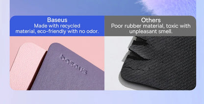 Baseus Simple Color PU Leather Mouse Mat Anti-slip Waterproof 26*21cm Mouse Pad School Supplies Office Accessories Desk Set Red Magic