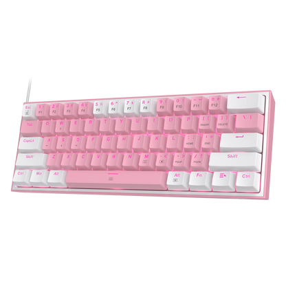 Redragon K617 Fizz 60% Wired RGB Gaming Keyboard, 61 Keys Hot-Swap Compact Mechanical Keyboard Red Switch Red Magic