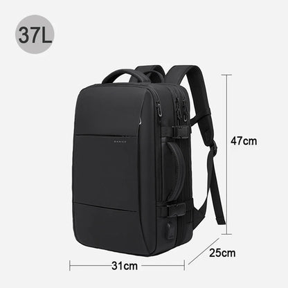 BANGE Aesthetic Men Business Backpack School Expandable USB Bag, Large Capacity 17.3 Laptop Waterproof Fashion Travel Backpack Red Magic