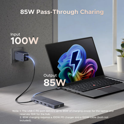 UGREEN USB HUB 4K120Hz DP Type-C to 4K60Hz 2xHDMI SD/TF RJ45 3.5mm USB3.2 Gen2 10Gbps Data for Laptop Dell HP Lenovo Accessories Setup Lord