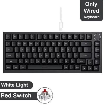 Ajazz AK820/AK820Pro Gaming Mechanical Keyboard Bluetooth 5.1/Wireless/C-Wired Customized Keyboard with Knob Hot Swapping Gasket Red Magic