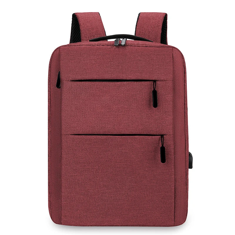 Multi Layer Zippered Laptop Bag, 13 Inches, 14 Inches, 15 Inches, Computer Backpack, Business Backpack, MEN'S AND WOMEN'S TRAVEL Red Magic