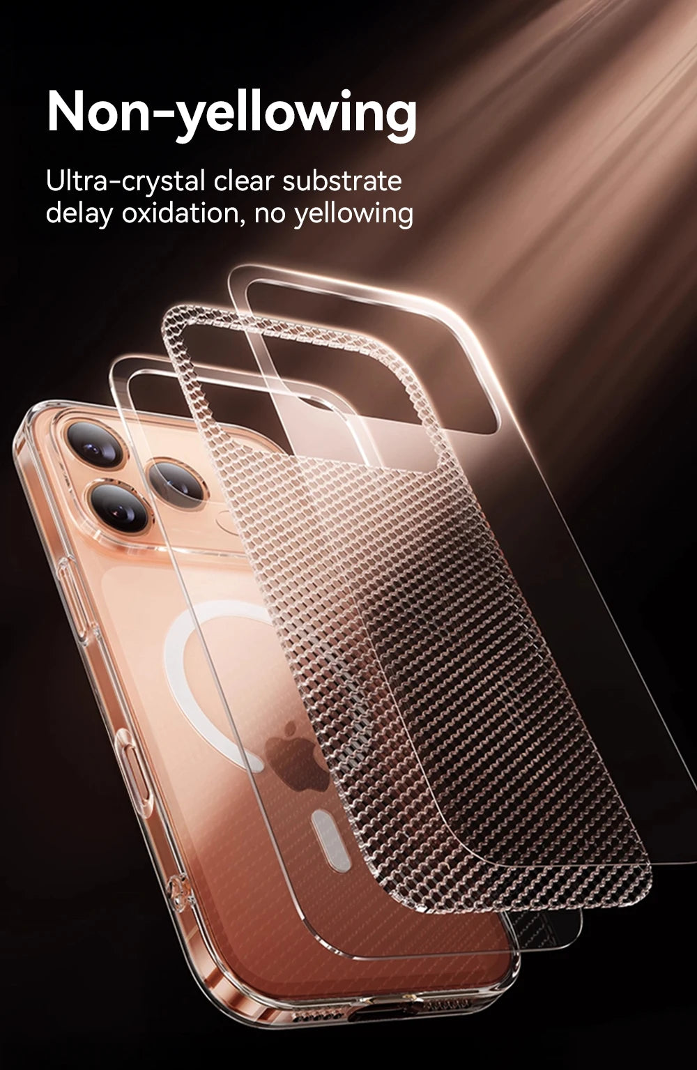 Joyroom Magnetic Case For iPhone 17 Pro Max Case Anti Yellow Transparent Cover For iPhone 17 Pro Max Wireless Charger Thin Cover Red Magic