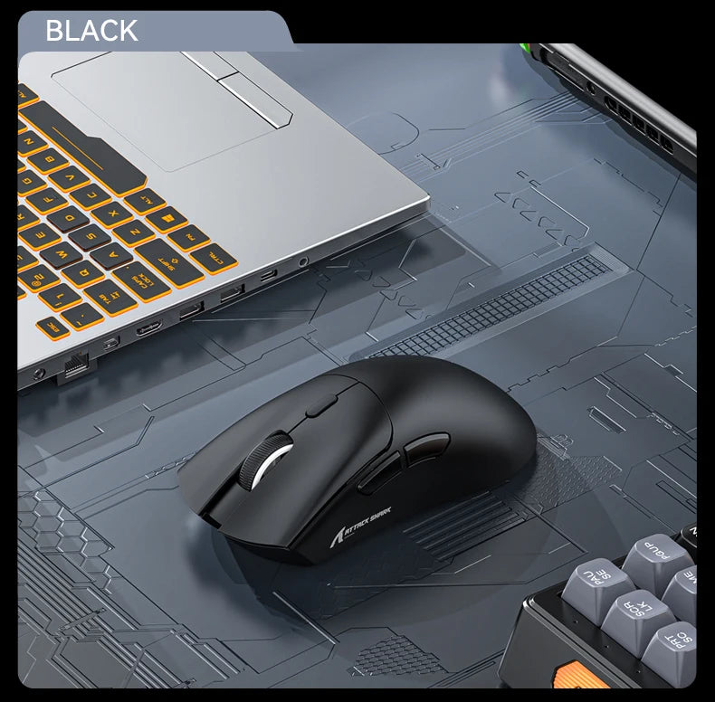 Attack Shark 18000DPI Wireless Mouse, 1000Hz,PAW3311,Bluetooth Tri-mode Connection, R1 Macro Gaming Mouse Red Magic
