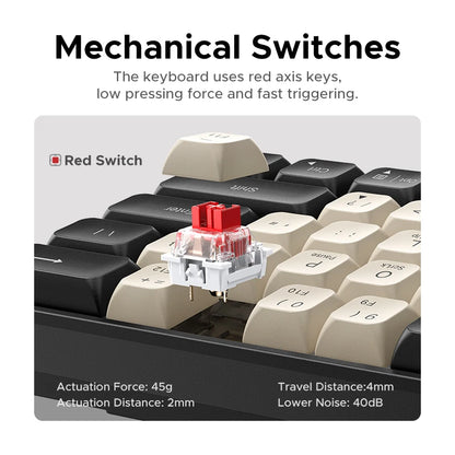 UGREEN Mechanical Keyboard 61 PBT Keycaps Wired Keyboard Russian/EN for Desktop Laptop Windows Mac OS Gaming Setup Lord