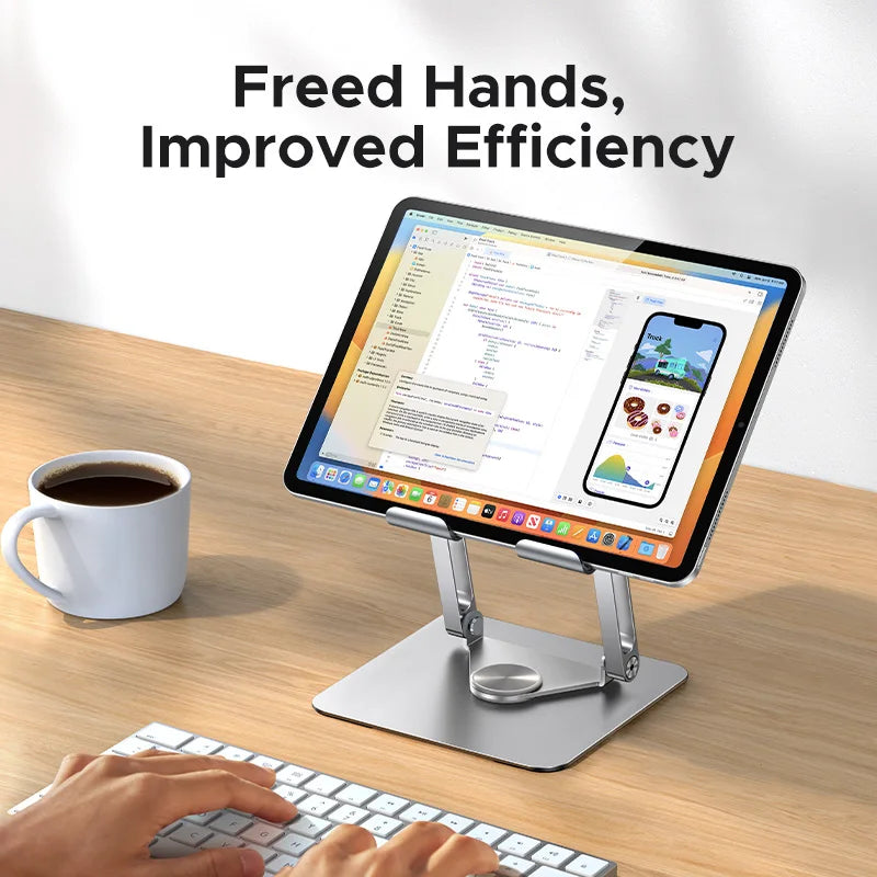 UGREEN Tablet Phone Stand 360°Rotatable Aluminum iPad Stand For iPad Pro iPhone Xiaomi Tablet Support Laptop Stand Tablet Holder Setup Lord