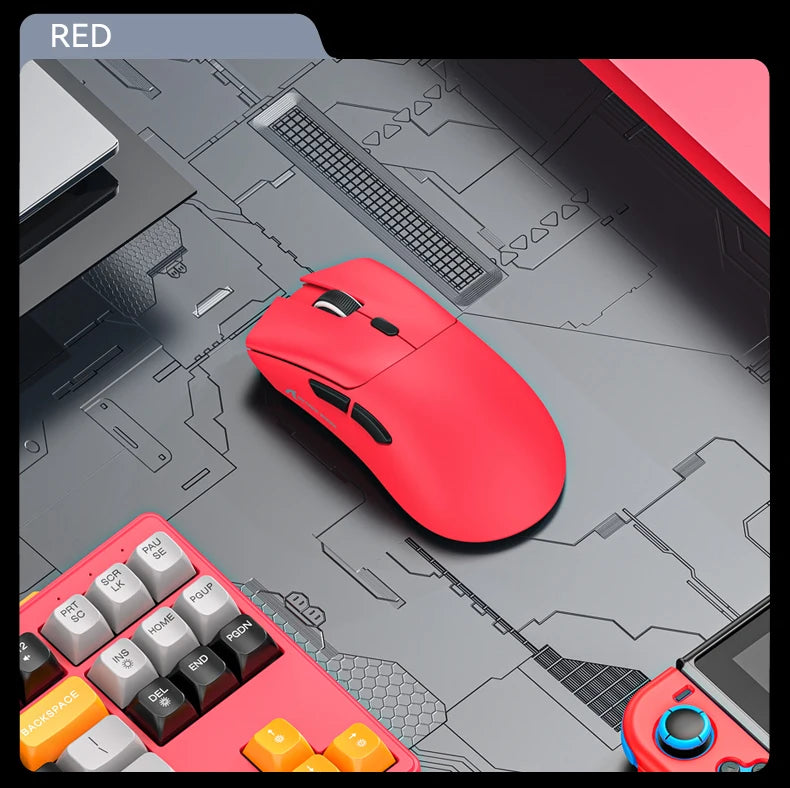 Attack Shark 18000DPI Wireless Mouse, 1000Hz,PAW3311,Bluetooth Tri-mode Connection, R1 Macro Gaming Mouse Red Magic