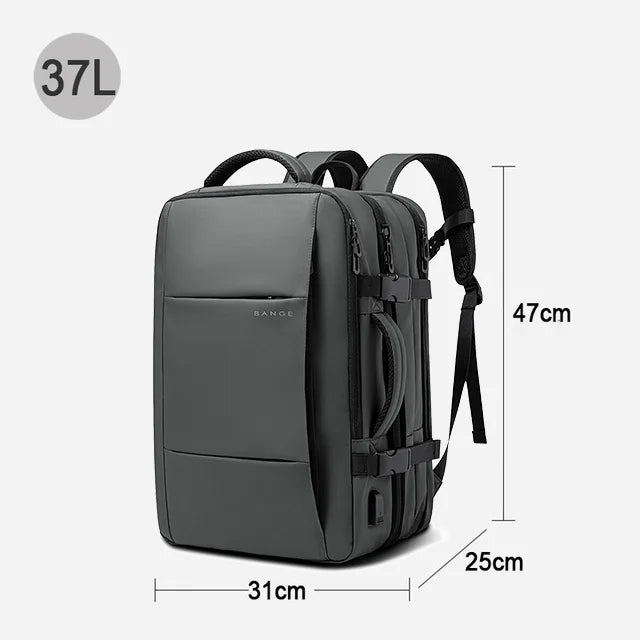 BANGE Aesthetic Men Business Backpack School Expandable USB Bag, Large Capacity 17.3 Laptop Waterproof Fashion Travel Backpack Red Magic