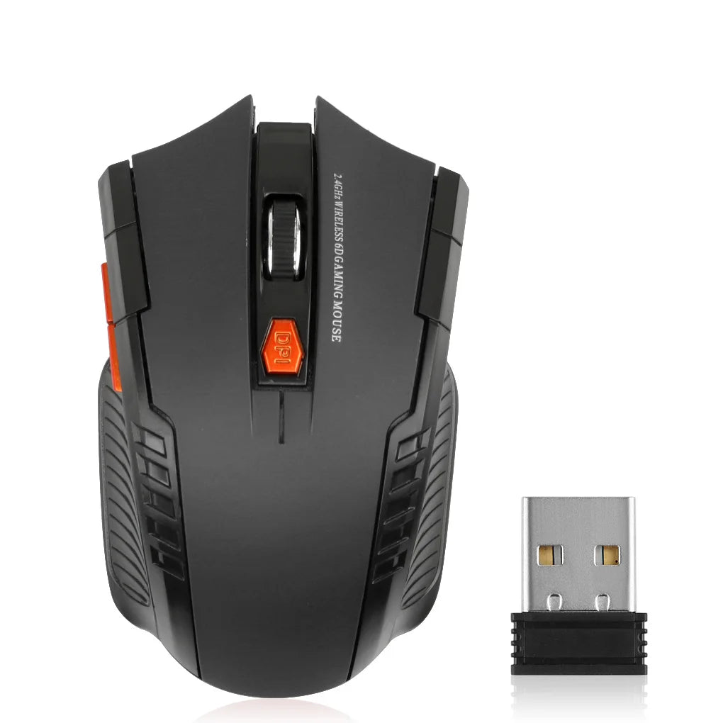 2.4G Wireless Mouse 1600DPI Optical Mouse Gamer for Computer 6 Buttons Wireless Mice with USB Receiver for PC Laptop Accessories Red Magic