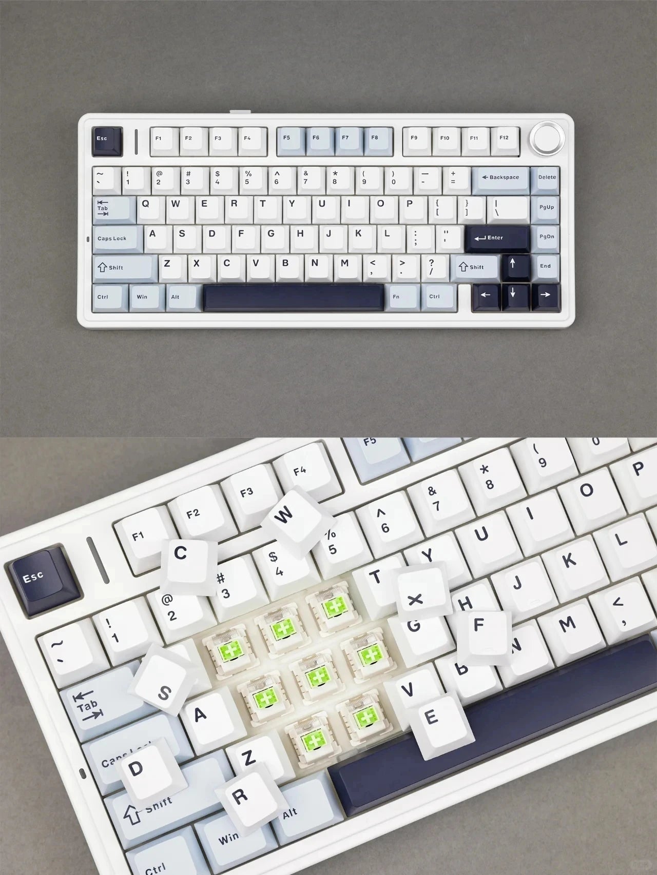 AULA F75 2.4G Wireless/Bluetooth/Wired Gaming Mechanical Keyboard RGB Customized 75% Layout OEM Profile Gasket Structure Red Magic