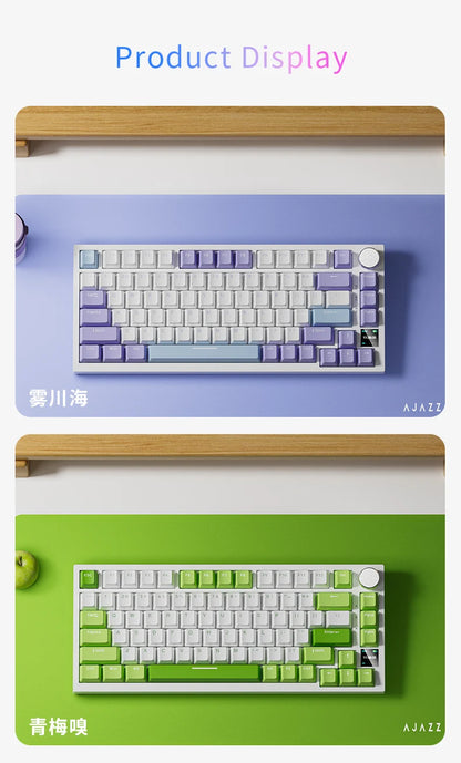 AJAZZ AK820 / AK820Pro Gaming Mechanical Keyboard 75% 82 Keys Wired Single Mode/Bluetooth Wireless Gamer Keyboard for Laptop PC Red Magic