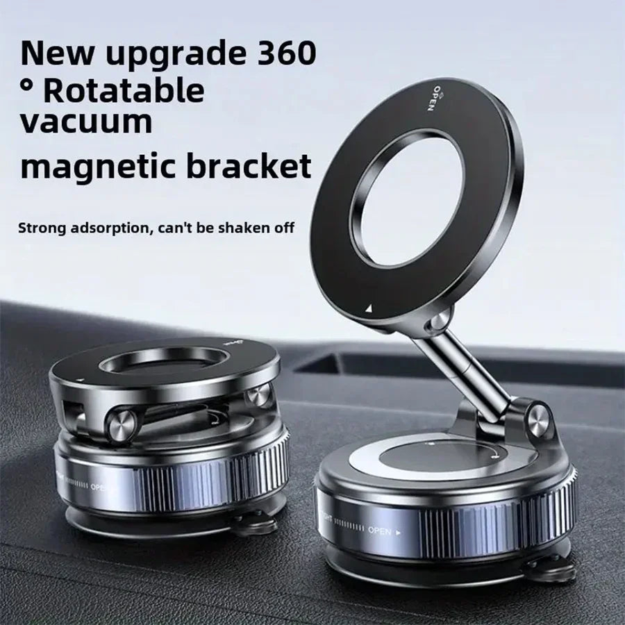 2026 Upgraded Vacuum Magnetic Car Phone Holder 360° Reinforced 96LBS Ultra Suction Cup Phone Holder N52 Strong Magnet Setup Lord