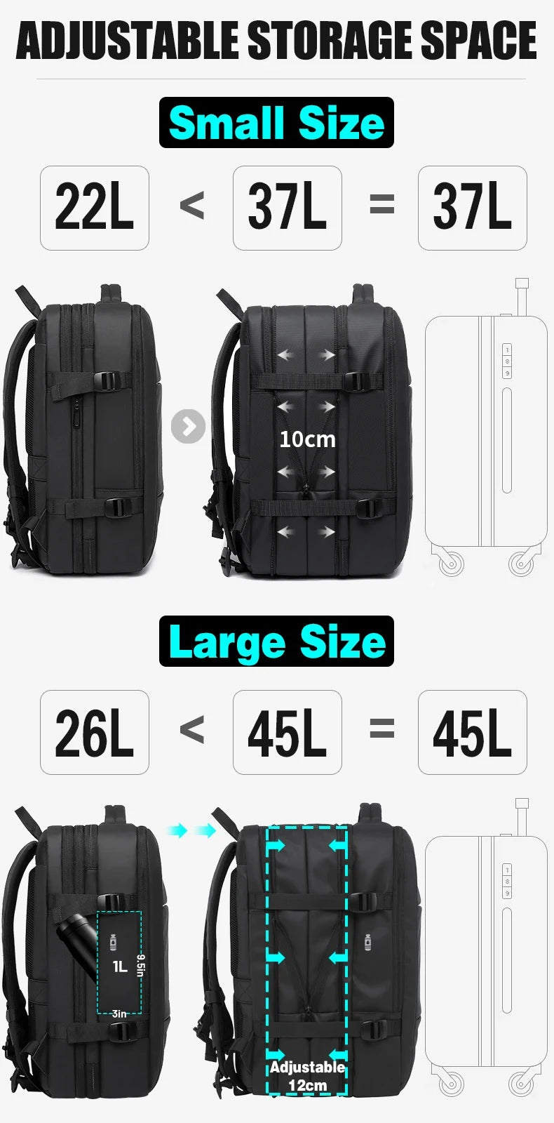 BANGE Travel Backpack Men Business Backpack School Expandable USB Bag Large Capacity 17.3 Laptop Waterproof Fashion Backpack Red Magic