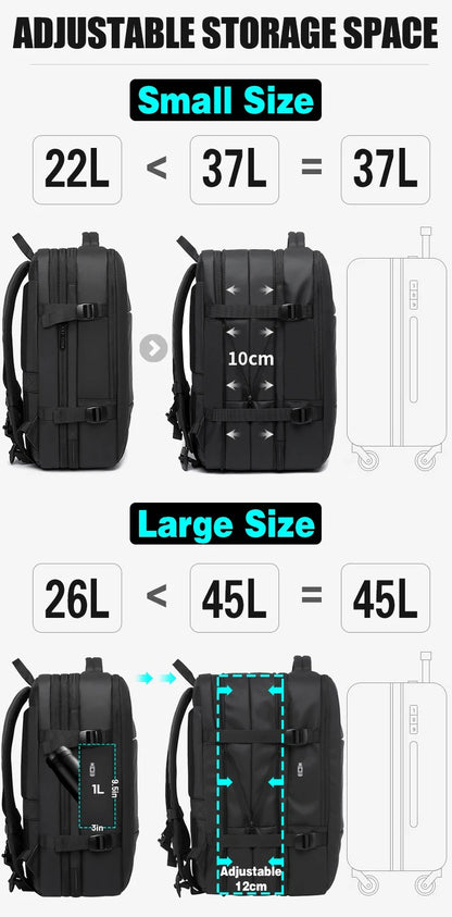 BANGE Travel Backpack Men Business Backpack School Expandable USB Bag Large Capacity 17.3 Laptop Waterproof Fashion Backpack Red Magic