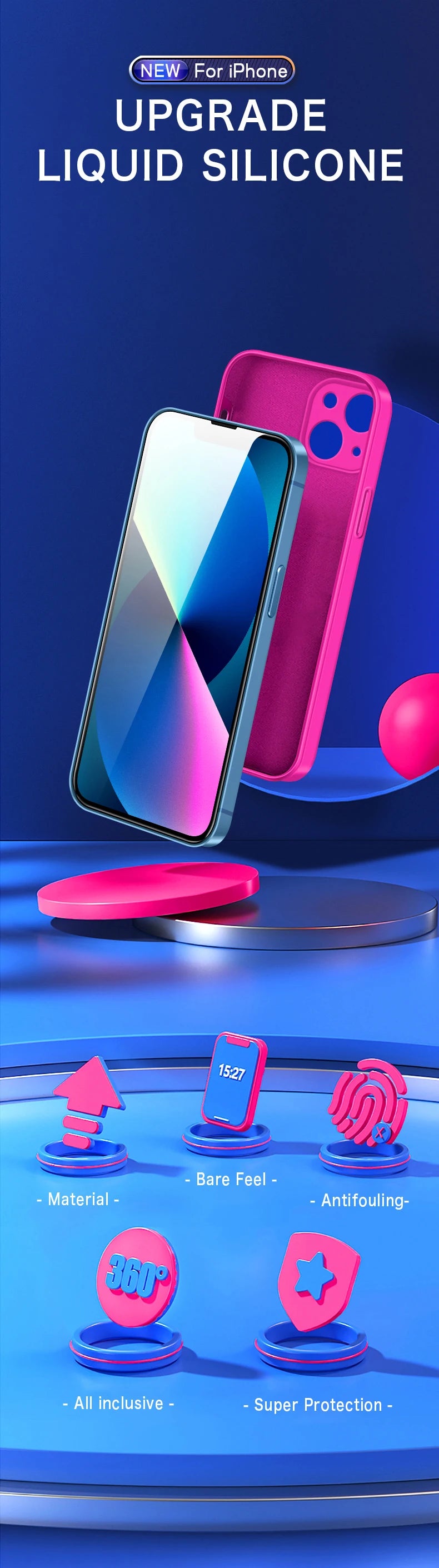 Official Phone Case For IPhone 17 Air 16 15 14 13 11 12 17 Pro Max Plus Silicone Solid Color Fall and Collision Protection Cover Red Magic