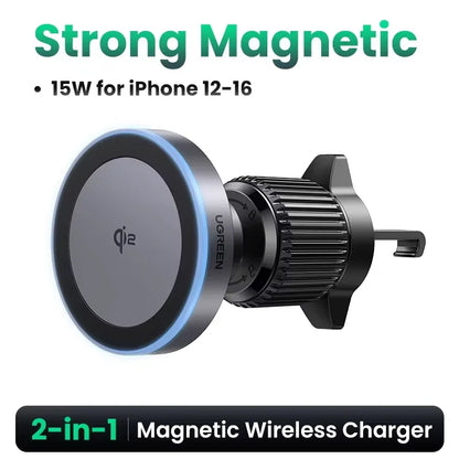 UGREEN Qi2 25W 15W Magnetic Car Phone Holder Wireless Charger Stand For iPhone 17 16 15 Pro Max Charging for Magsafe Car Charger Setup Lord
