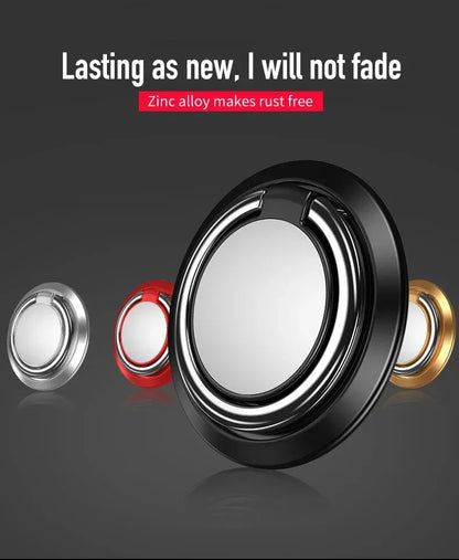 Finger Ring Holder Stand Grip 360 Rotating For Mobile Phone Car Magnetic Mount Phone Back Sticker Pad Unniversal Bracket Red Magic