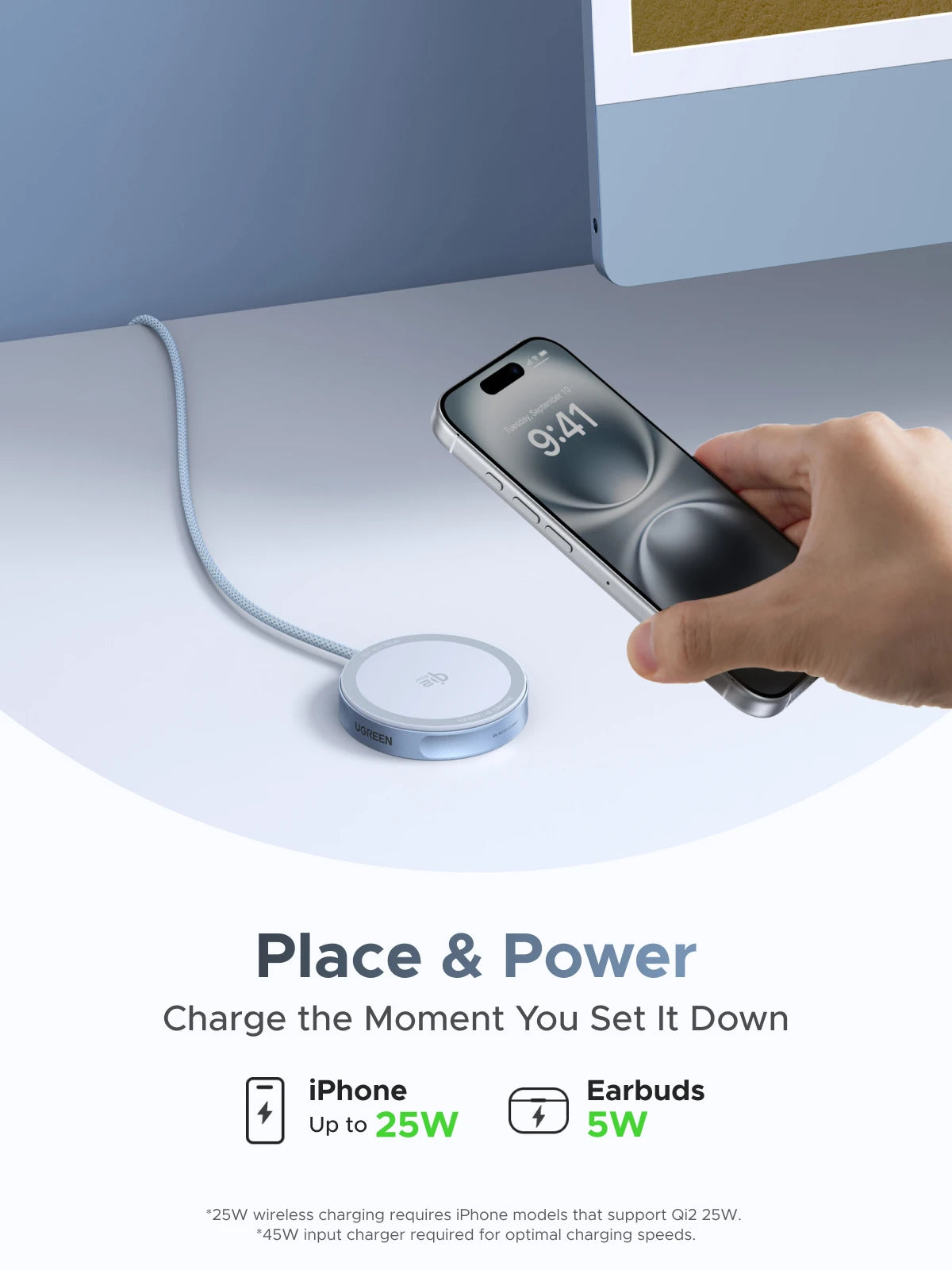 UGREEN Magflow Qi2 25W Wireless Charger For iPhone 17 16 Pro Max Fast Charging Qi2 Certified Magsafe Phone Charging Pad Setup Lord