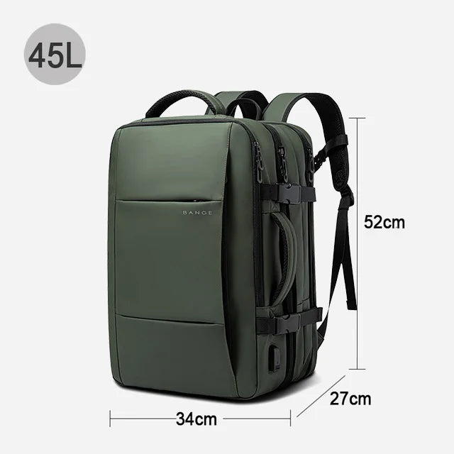 BANGE Travel Backpack Men Business Backpack School Expandable USB Bag Large Capacity 17.3 Laptop Waterproof Fashion Backpack Red Magic