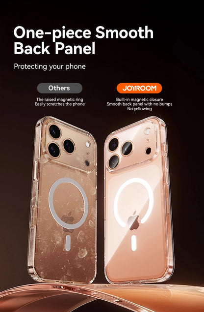 Joyroom Magnetic Case For iPhone 17 Pro Max Case Anti Yellow Transparent Cover For iPhone 17 Pro Max Wireless Charger Thin Cover Red Magic