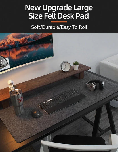 Large Size Wool Felt Mouse Pad Office Computer Desk Protector Mat Table Laptop Cushion Non-slip Gaming Accessories Keyboard Mat Red Magic