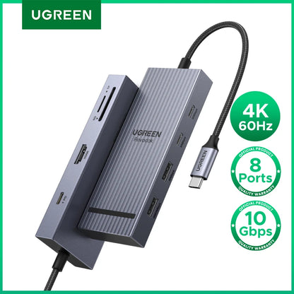 UGREEN USB-C HUB 8-in-1 Type-C to 4K60Hz HDMI USB-A&C 3.2 Gen 2 10Gbps PD100W SD/TF for MacBook Pro/Air Dell XPS Docking Station Setup Lord