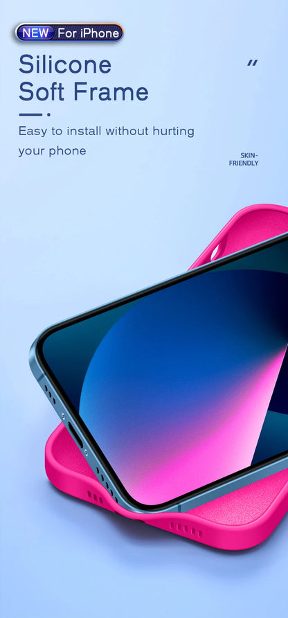 Official Phone Case For IPhone 17 Air 16 15 14 13 11 12 17 Pro Max Plus Silicone Solid Color Fall and Collision Protection Cover Red Magic