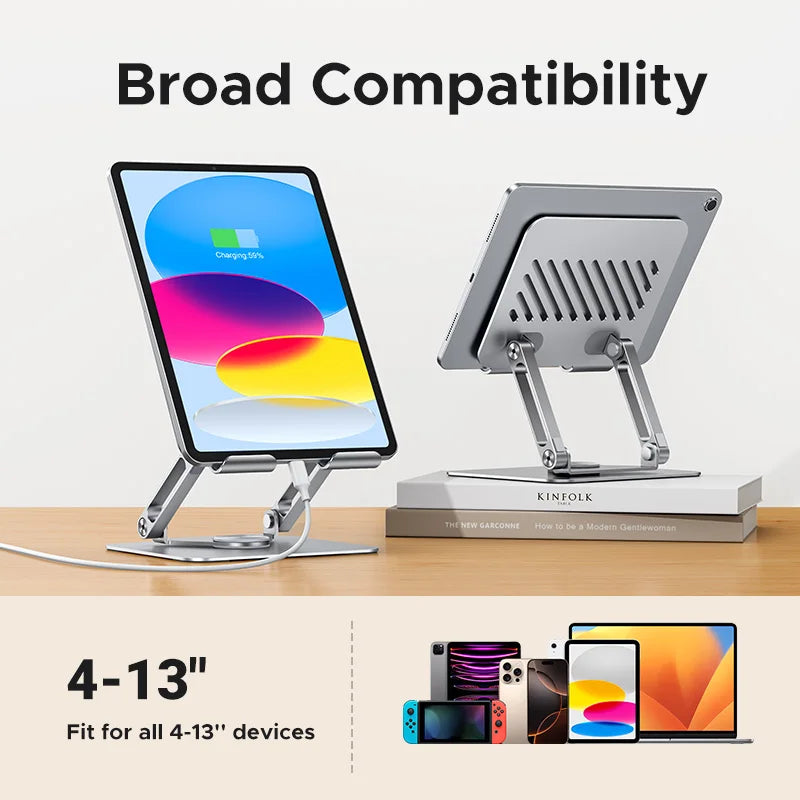 UGREEN Tablet Phone Stand 360°Rotatable Aluminum iPad Stand For iPad Pro iPhone Xiaomi Tablet Support Laptop Stand Tablet Holder Setup Lord