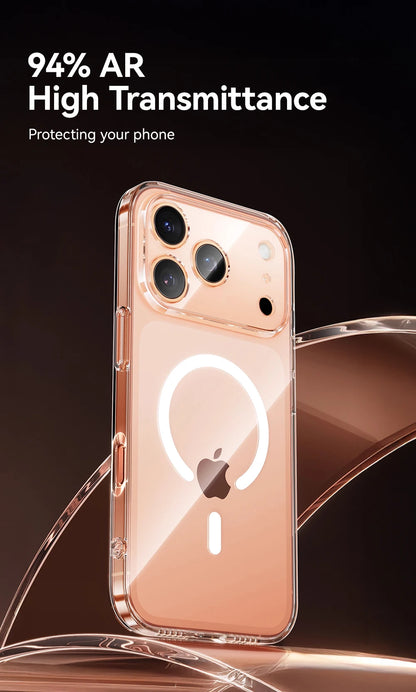 Joyroom Magnetic Case For iPhone 17 Pro Max Case Anti Yellow Transparent Cover For iPhone 17 Pro Max Wireless Charger Thin Cover Red Magic