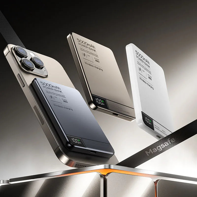 10000mAh Power Bank Magnetic Qi Wireless Charger PD20W Super Fast Charging Powerbank For Magsafe iPhone Samsung Huawei Xiaomi Red Magic