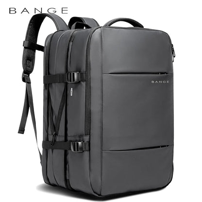 BANGE Aesthetic Men Business Backpack School Expandable USB Bag, Large Capacity 17.3 Laptop Waterproof Fashion Travel Backpack Red Magic