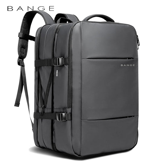 BANGE Aesthetic Men Business Backpack School Expandable USB Bag, Large Capacity 17.3 Laptop Waterproof Fashion Travel Backpack Red Magic