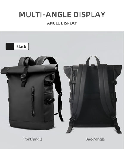 HK Expandable Travel Backpack Men Large Capacity Waterproof 15.6” Laptop Bag Hiking Rucksack Cycling Daypack Bag with USB Port Red Magic