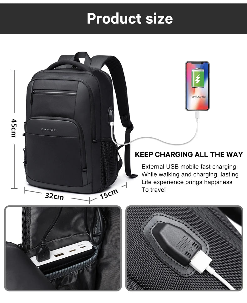 Travel Laptop Backpack Fits 15.6 Inch Laptop for Men and Women Waterproof with Side Mesh Pocket USB Charging Port Red Magic
