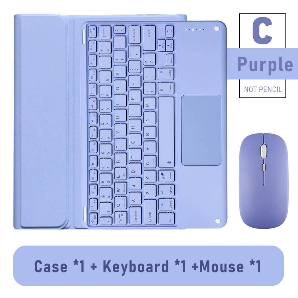 Keyboard Wireless Mouse Magic For iPad Pro 13 11 Case M4 M2 2025 M3 Air 13 11 5 4 10.2 9 8 7 Generation Case Bluetooth Keyboard Red Magic