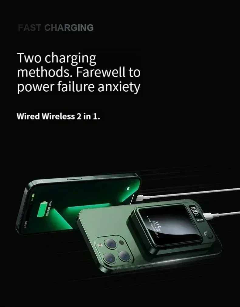 200000mAh ultra-large capacity  Fast Charging Xiaomi Magnetic Wireless Power Bank 22.5w Portable Type C Mini Power Bank For Ipho Red Magic