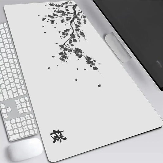 Japan Cherry Blossom Mouse Pad XXL Gray Laptops Gaming Deskmat Sakura Mousepad Anime Office Carpet Gamer Keyboard Computer Desks Red Magic