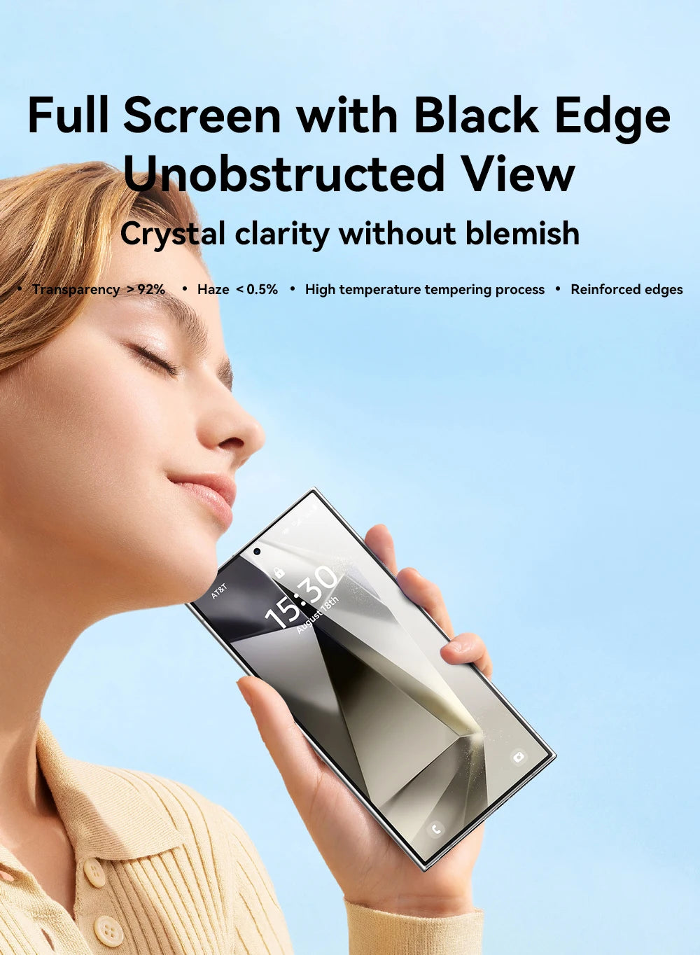 Joyroom for Samsung S25 Ultra HD Glass Screen Protector for Galaxy S24 Ultra S24 S25 S24+ S25+ Full Cover 9H HD Tempered Glass Red Magic