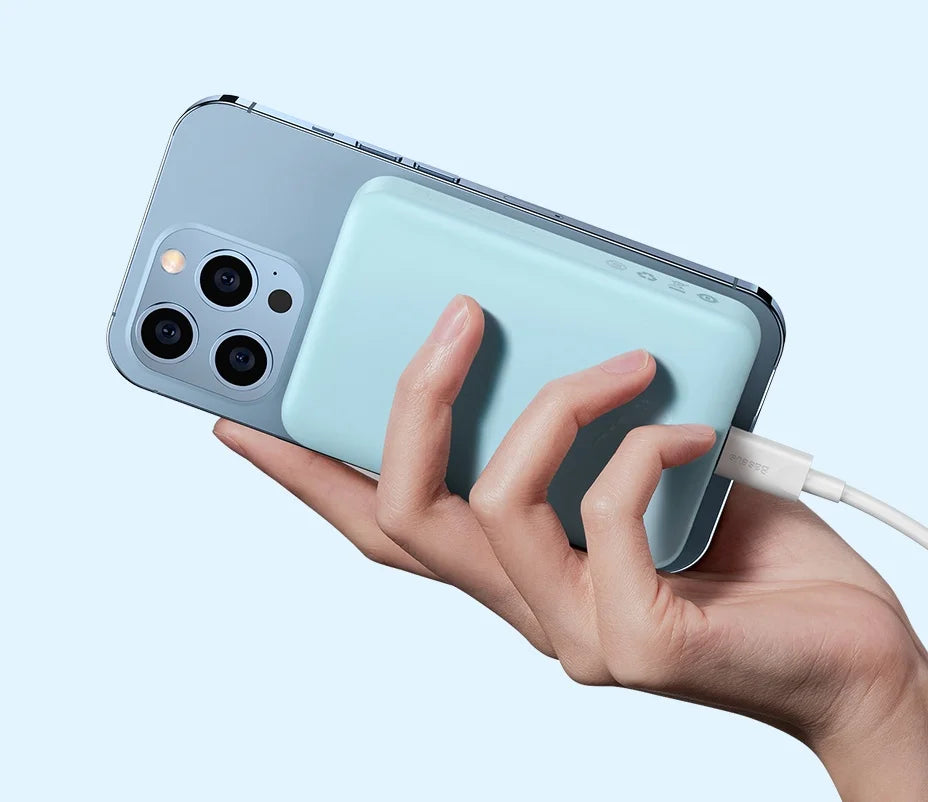 Baseus Power Bank 10000mAh Mini Magnetic Wireless Fast Charge Auto-wake For iPhone 16 15 14 13  Pro Max Magnetic Powerbank Red Magic