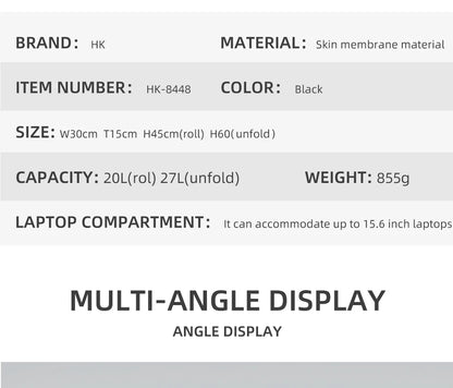 HK Expandable Travel Backpack Men Large Capacity Waterproof 15.6” Laptop Bag Hiking Rucksack Cycling Daypack Bag with USB Port Red Magic